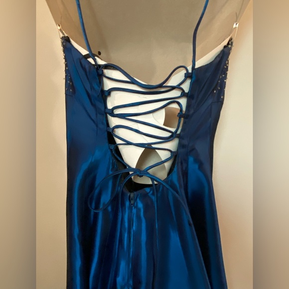 Grad dress, royal blue Faviana convertible lace-up back, sz 11/12 - Picture 5 of 12